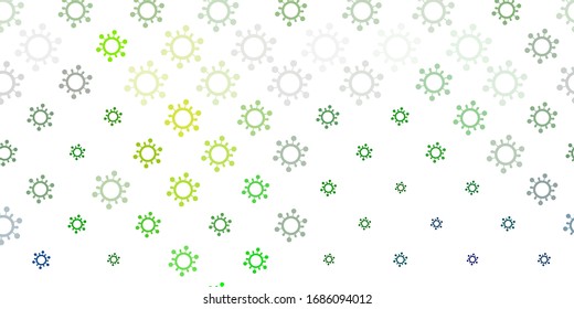 Light Blue, Green vector template with flu signs. Abstract illustration with biological gradient shapes. Wallpaper for health protection.
