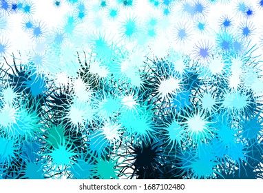 Light Blue, Green vector template with chaotic shapes. Decorative design in abstract style with random forms. Elegant design for wallpapers.