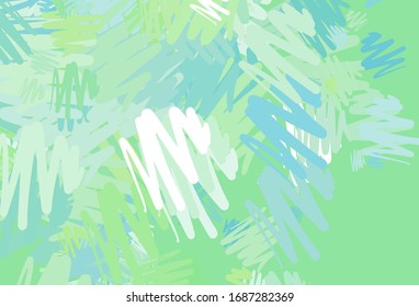 Planta vectorial verde, azul claro, con bastones repetidos. Ilustración colorida y brillante con líneas en plantilla abstracta. Patrón para anuncios, afiches, banners.