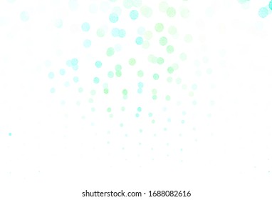 Light Blue, Green vector template with circles. Blurred decorative design in abstract style with bubbles. Pattern for textures of wallpapers.