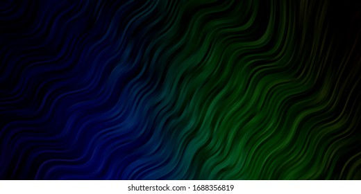 Light Blue, Green vector template with curves. Brand new colorful illustration with bent lines. Best design for your posters, banners.