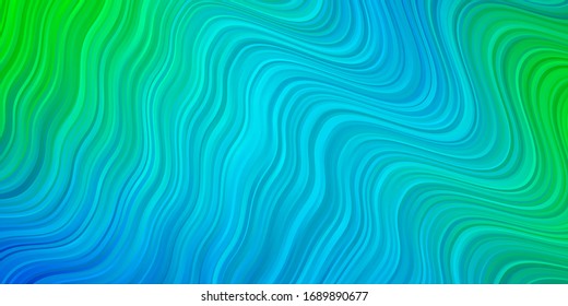 Light Blue, Green vector template with lines. Illustration in abstract style with gradient curved.  Pattern for websites, landing pages.