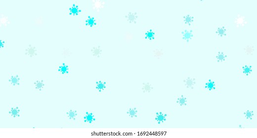 Light blue, green vector template with flu signs. Smart illustration with covid signs in decorative style. Best design for quarantine events.
