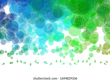 Light Blue, Green vector template with circles. Abstract illustration with colored bubbles in nature style. Design for poster, banner of websites.