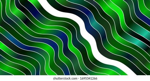Planta vectorial verde, azul claro con líneas. Ilustración colorida, que consiste en curvas. Mejor diseño para afiches, banners.