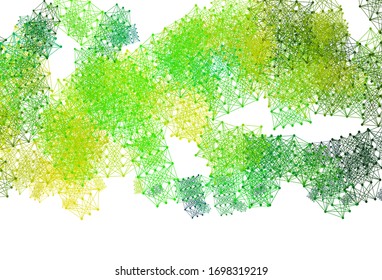 Light Blue, Green vector template with artificial intelligence structure. Colored AI structure with gradient lines and dots. Pattern for science, futuristic designs.
