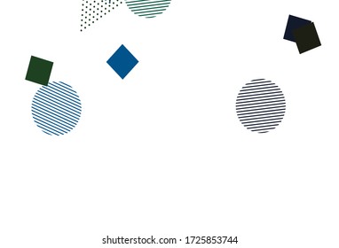 Light Blue, Green vector template with crystals, circles, squares. Illustration with colorful circles, triangles, rectangles. Modern template for landing page.