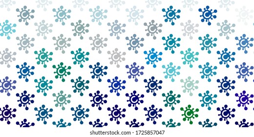 Light Blue, Green vector template with flu signs. Abstract illustration with biological gradient shapes. Simple design against epidemic information.