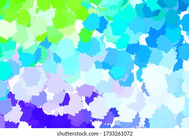 Light Blue, Green vector template with chaotic shapes. Simple colorful illustration with abstract gradient shapes. Elegant design for wallpapers.