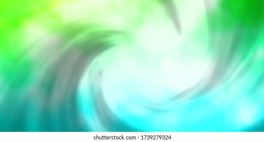 Light Blue, Green vector template with sky, clouds. Abstract colorful clouds on gradient illustration. Pattern for your commercials.