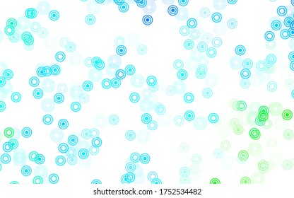 Light Blue, Green vector template with circles. Blurred bubbles on abstract background with colorful gradient. Pattern for beautiful websites.