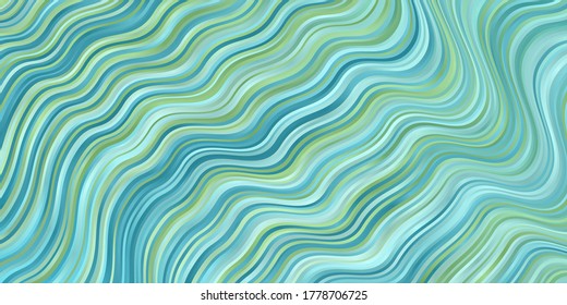 Light Blue, Green vector template with curves. Colorful illustration in abstract style with bent lines. Template for your UI design.