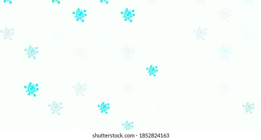 Flagrante azul claro, patrón vectorial verde con signos de gripe. Ilustración abstracta colorida con formas médicas degradadas. Mejor diseño para eventos de cuarentena.