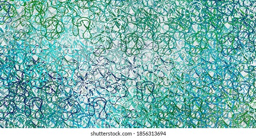 Light blue, green vector template with curves. Colorful illustration, which consists of curves. Smart design for your promotions.