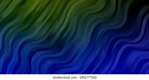 Light Blue, Green vector template with curves. Illustration in abstract style with gradient curved.  Pattern for commercials, ads.