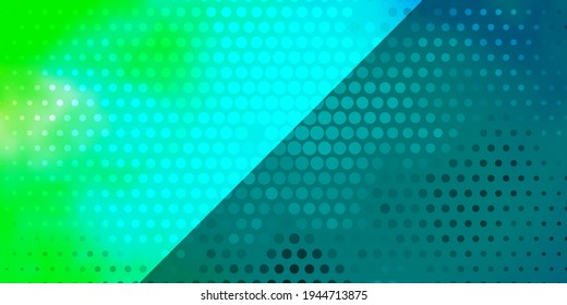 Light Blue, Green vector template with circles. Colorful illustration with gradient dots in nature style. Design for your commercials.