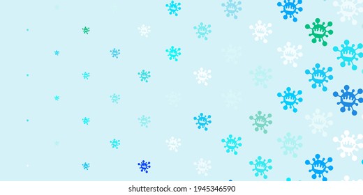 Light blue, green vector template with flu signs. Colorful abstract illustration with gradient medical shapes. Simple design against epidemic information.