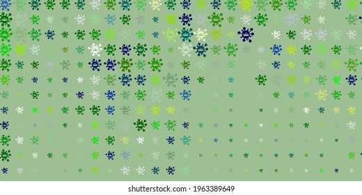 Light Blue, Green vector template with flu signs. Colorful abstract illustration with gradient medical shapes. Wallpaper for health protection.