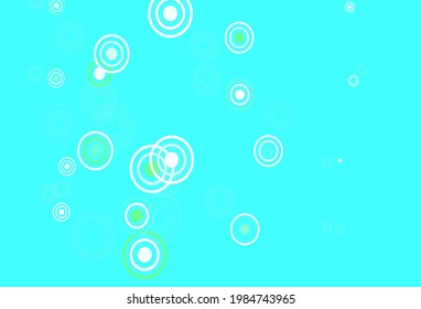 Hellblau, grüne Vektorvorlage mit Kreisen. Abstrakte Illustration mit farbigen Bläschen im Naturstil. Design für Poster, Banner der Websites.