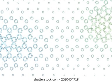Light blue, green vector template with circles. Beautiful colored illustration with blurred circles in nature style. Pattern for beautiful websites.