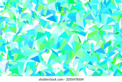 Light Blue, Green vector template with crystals, triangles. Beautiful illustration with triangles in nature style. Modern template for landing page.