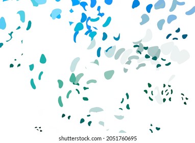 Light blue, green vector template with memphis shapes. Modern abstract illustration with colorful random forms. Elegant design for wallpapers.