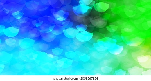 Light Blue, Green vector template with circles. Abstract colorful disks on simple gradient background. Design for posters, banners.