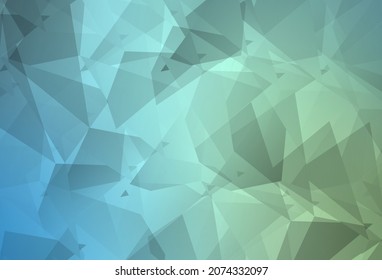 Light Blue, Green vector template with chaotic poly shapes. Modern abstract illustration with colorful random forms. Background for a cell phone.