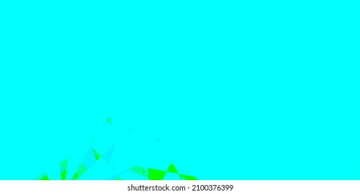 Plantilla vectorial azul claro, verde con formas triangulares. Ilustración de material web con triángulos abstractos coloridos. Patrón para promociones.
