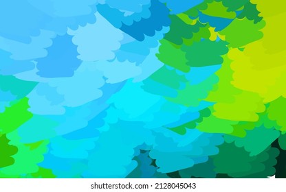 Light Blue, Green vector template with chaotic shapes. Decorative design in abstract style with random forms. Background for a cell phone.