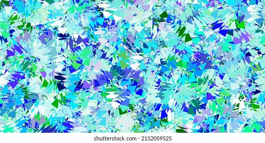 Light blue, green vector template with triangle shapes. Illustration with abstract colorful triangle shapes. Template for commercials.
