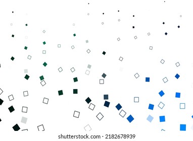 Azul claro, plantilla vectorial verde con estilo cuadrado. Hermosa ilustración con rectángulos y cuadrados. Plantilla moderna para su promoción.