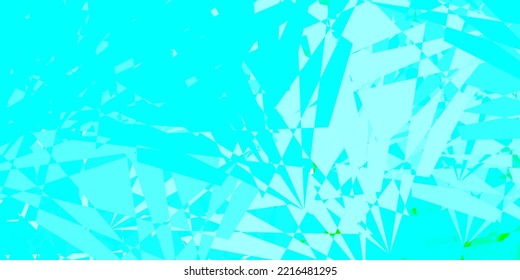 Plantilla vectorial azul claro, verde con formas triangulares. Ilustración con formas triangulares coloridas abstractas. Material de las páginas de aterrizaje.