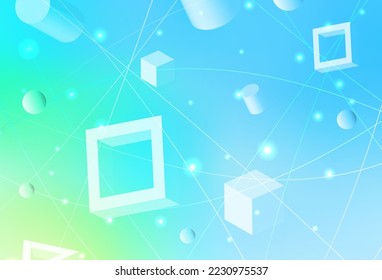Light Blue, Green vector template with crystals, circles, squares. Illustration with set of colorful circles, triangles, squares. Best smart design for your business.