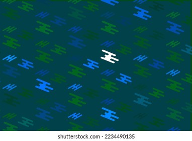 Plantilla vectorial verde, azul claro con palos repetidos. Ilustración abstracta brillante con palos de color. Patrón para anuncios, afiches, banners.