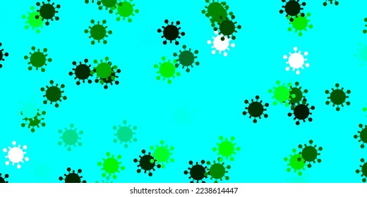 Light blue, green vector template with flu signs. Colorful  gradient illness symbols in simple abstract style. Simple drawing against danger fever.