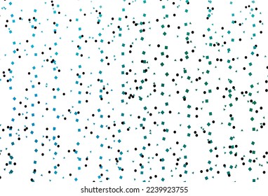Azul claro, plantilla vectorial verde con cristales, círculos, cuadrados. Ilustración con círculos coloridos, triángulos, rectángulos. Plantilla moderna para su página de inicio.