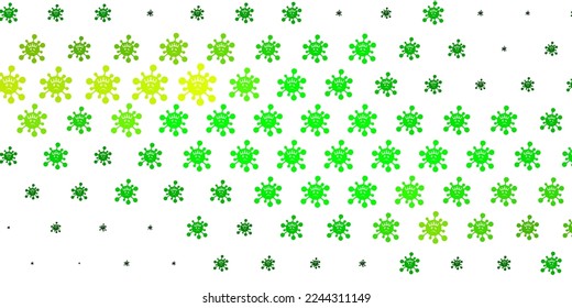 Light Blue, Green vector template with flu signs. Abstract illustration with biological gradient shapes. Design for biohazard warning.