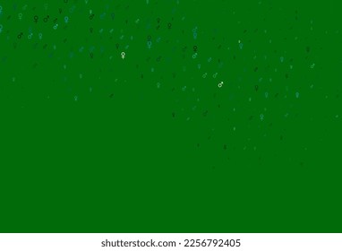 Light blue, green vector template with man, woman symbols. Smart illustration in colorful gradient style with gender signs. Smart design for dating applications.