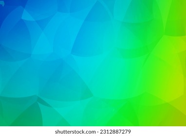 Azul claro, plantilla vectorial verde con cristales, triángulos. Ilustración abstracta brillante con formas triangulares. Plantilla moderna para la página de inicio.