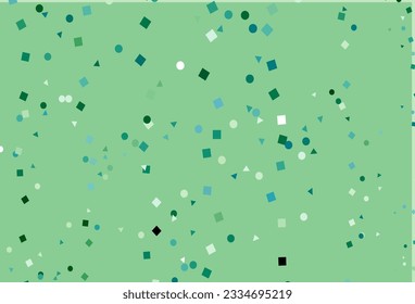 Light Blue, Green vector template with crystals, circles, squares. Abstract illustration with colorful dots, lines, cubes. Pattern for busines ad, booklets, leaflets
