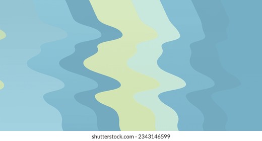 Light Blue, Green vector template with curved lines. Illustration in halftone style with gradient curves. Template for cellphones.