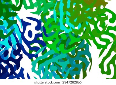 Light Blue, Green vector template with chaotic shapes. Illustration with colorful gradient shapes in abstract style. Modern design for your business card.