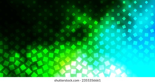 Plantilla vectorial verde, azul claro en rectángulos. Nueva ilustración abstracta con formas rectangulares. Mejor diseño para tu anuncio, afiche, banner.