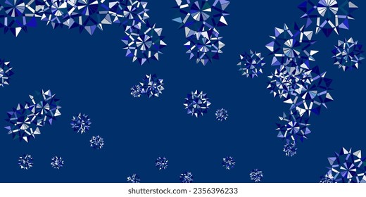 Light blue, green vector template with ice snowflakes. Colorful snow elements in decorative christmas style. Poster, banner  for New year design.