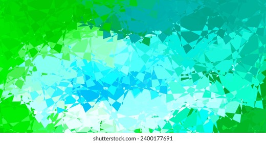 Light Blue, Green vector template with triangle shapes. Web material illustration with colorful abstract triangles. Template for commercials.