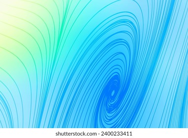 Hellblau, grüne Vektorvorlage mit verbogenen Linien. Farbige Farbverlauf-Illustration im einfachen Stil mit Linien. Business Design für Poster, Banner.
