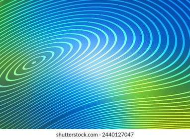 Light Blue, Green vector template with curved lines. Colorful illustration in abstract style with gradient. Best design for your business.