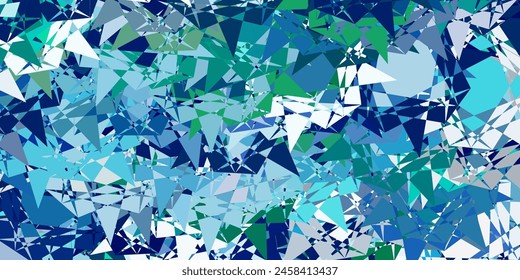 Azul claro, Plantilla de Vector verde con Formas triangulares. Ilustración abstracta excepcional con gama de triángulos de colores. Empieza a diseñar para inspirarte.