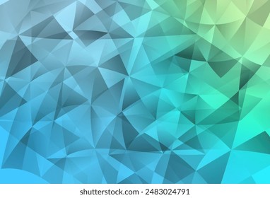 Light Blue, Green vector template with crystals, triangles. Illustration with set of colorful triangles. Simple design for your web site.